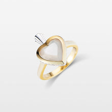 Carregar imagem no visualizador da galeria, Anel Frasco Coração Madrepérola Branca