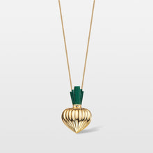Carregar imagem no visualizador da galeria, Colar Coração Amour Malaquita