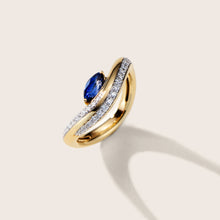 Carregar imagem no visualizador da galeria, Anel Vintage Safira Azul
