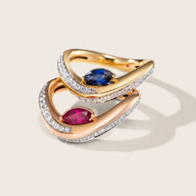 Carregar imagem no visualizador da galeria, Anel Vintage Safira Azul
